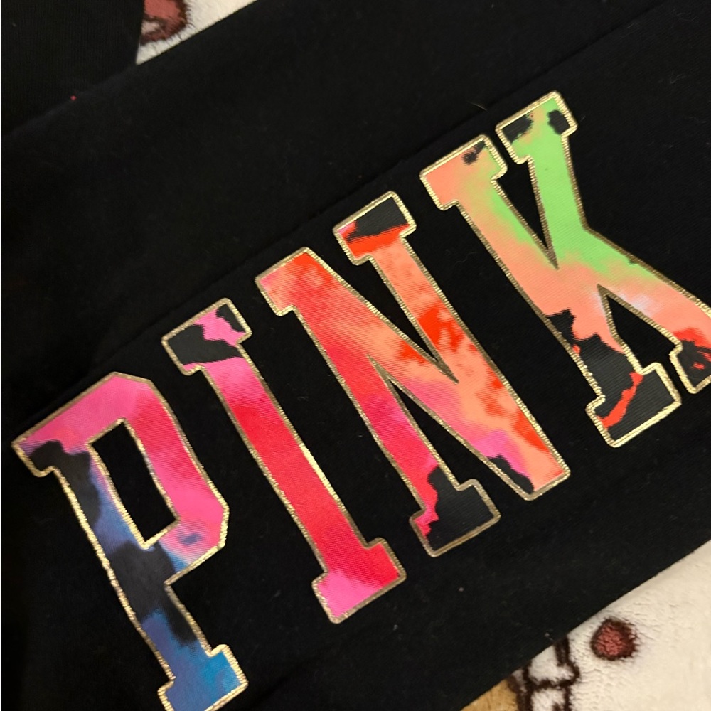 Black PINK YOGA Rainbow Logo Leggings Size Small - Picture 2 of 5